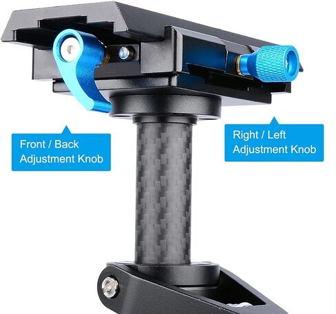 Estink Carbon Fiber Handheld Stabilizer with Plate, Adjustable Height 15-23.6in, for DSLR Cameras 0.5-3kg Load (Black) in Saudi Arabia