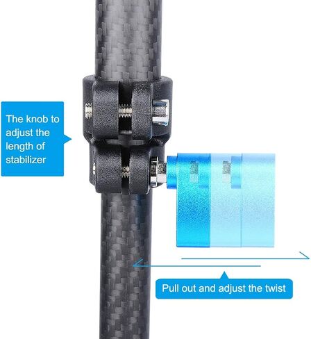 Estink Carbon Fiber Handheld Stabilizer with Plate, Adjustable Height 15-23.6in, for DSLR Cameras 0.5-3kg Load (Black) in Saudi Arabia