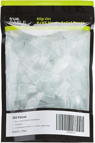 TRUE CABLE RJ45 Strain Relief Boots, 7.0mm Slip-On PVC Plug Cover, Transparent, 100 Pieces (Pack of 2) in Kuwait