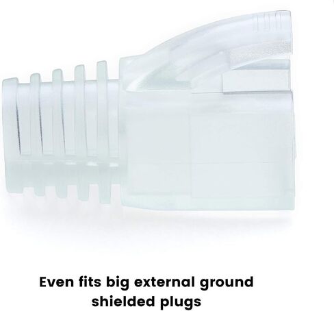 TRUE CABLE RJ45 Strain Relief Boots, 7.0mm Slip-On PVC Plug Cover, Transparent, 100 Pieces (Pack of 2) in Kuwait