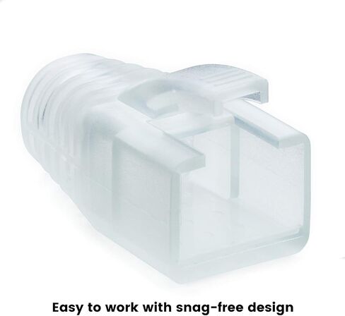 TRUE CABLE RJ45 Strain Relief Boots, 7.0mm Slip-On PVC Plug Cover, Transparent, 100 Pieces (Pack of 2) in Kuwait