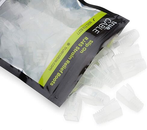 TRUE CABLE RJ45 Strain Relief Boots, 7.0mm Slip-On PVC Plug Cover, Transparent, 100 Pieces (Pack of 2) in Kuwait