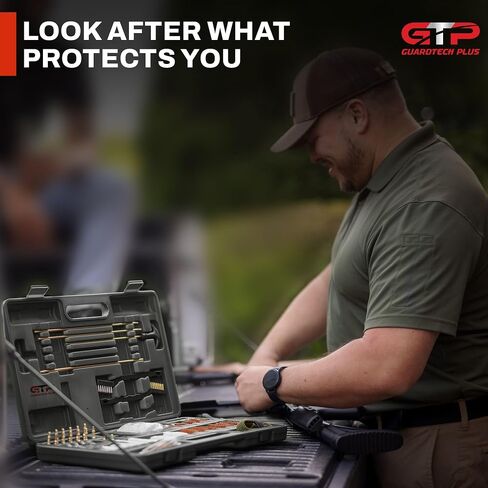 GuardTech Plus Universal Gun Cleaning Kit - Complete Rifle, Shotgun & Handgun Cleaning Set with Brass Rods, Patch Loops, Brushes with a Portable Carrying Case in Saudi Arabia