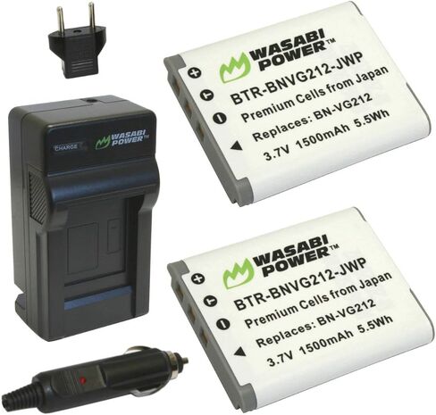 Wasabi Power Battery (2-Pack) and Charger for JVC BN-VG212 and JVC Everio GZ-V500, GZ-VX700, GZ-VX705, GZ-VX815 in Saudi Arabia