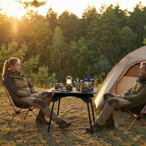 Folding Camping Table,Outdoor Small Portable Aluminum Camp Table with Backpacking Carrying Bag for Camping Beach Picnic Grilling Hiking FishingTravel (Black) in Saudi Arabia