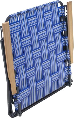 Camp & GO Steel Folding Grey Outdoor Patio/Camping Chair with Blue Woven Fabric and Arm Rests (Pack of 2) in Saudi Arabia