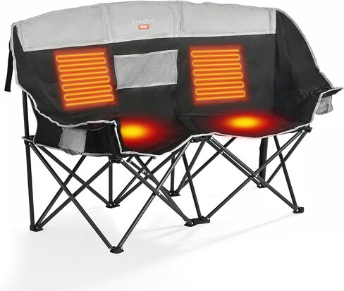 SUNNYFEEL Heated Double Camping Chair, Padded Loveseat with 3 Heat Levels in Saudi Arabia