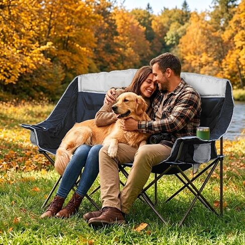 SUNNYFEEL Heated Double Camping Chair, Padded Loveseat with 3 Heat Levels in Saudi Arabia