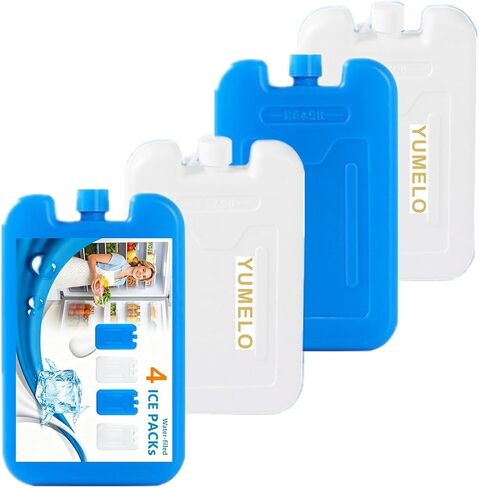 Water Filled Reusable Ice Cooler Packs, Blue & White Refillable Cool Packs for Lunch Boxes, Coolers, Keep Food Drinks Cold for School Picnic Camping in Saudi Arabia