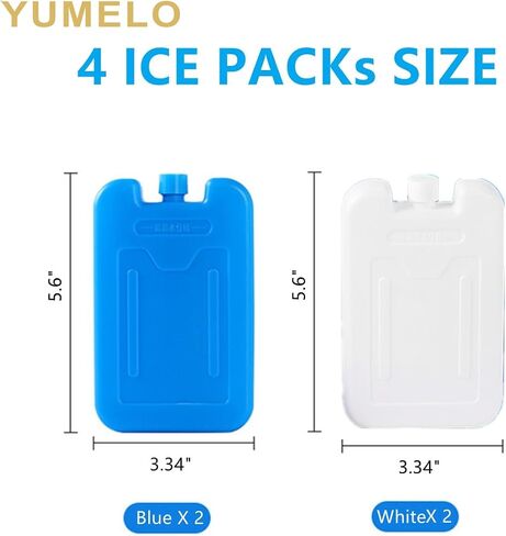 Water Filled Reusable Ice Cooler Packs, Blue & White Refillable Cool Packs for Lunch Boxes, Coolers, Keep Food Drinks Cold for School Picnic Camping in Saudi Arabia