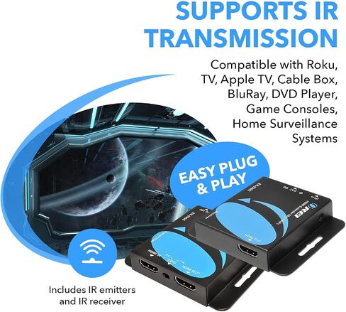 OREI HDMI to Ethernet 4K Extender 230ft - Loop Out, One-Way IR PoC HDCP 1.4 in Saudi Arabia