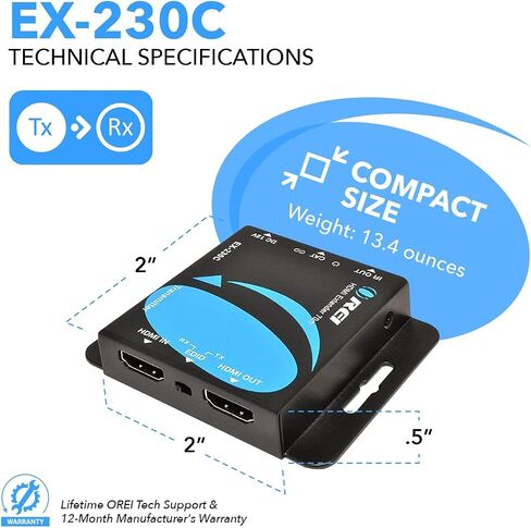 OREI HDMI to Ethernet 4K Extender 230ft - Loop Out, One-Way IR PoC HDCP 1.4 in Saudi Arabia