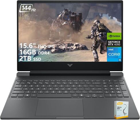 HP Victus Gaming Laptop | 15.6" FHD IPS 144Hz Anti-Glare | Intel 8-Core i5-13420H (>i7-12650H) | 64GB DDR4 2TB SSD | GeForce RTX 4050 6GB | Backlit Type-C WiFi 6 Fast Charge Win11 w/DLCA Accessory in Saudi Arabia