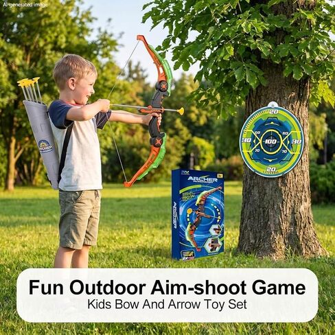 Kids Bow and Arrow Set for 6-12 Boys Girls - LED Light Up Archery Toy in Saudi Arabia