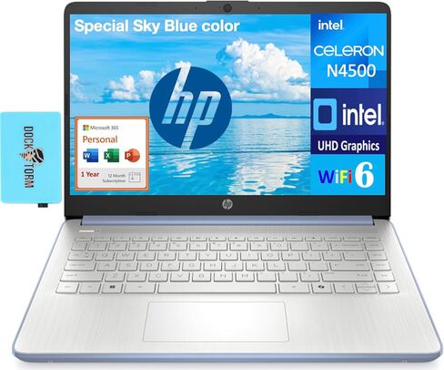 HP 14 Business Laptop 14.0" HD Display w/DKZ USB Port Expander in Kuwait