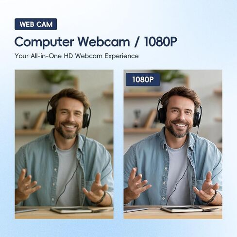 1080P USB-A Webcam with Privacy Cover and Universal Clip in Kuwait