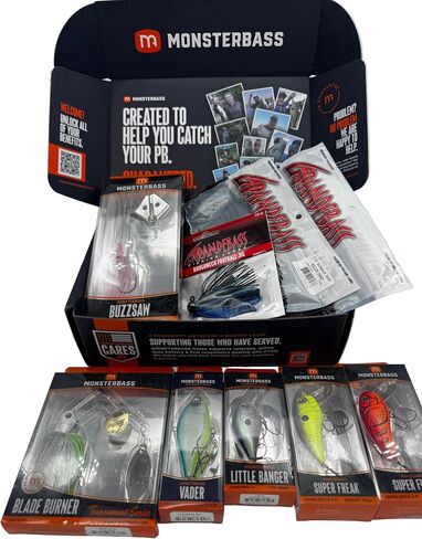 MONSTERBASS Tournament Starter Kit - 7 Premium Bass Fishing Lures Variety Pack | Complete Fishing Tackle Set with Crankbaits, Spinnerbaits, Topwater Baits & Soft Plastics for Beginners & Pros in Saudi Arabia