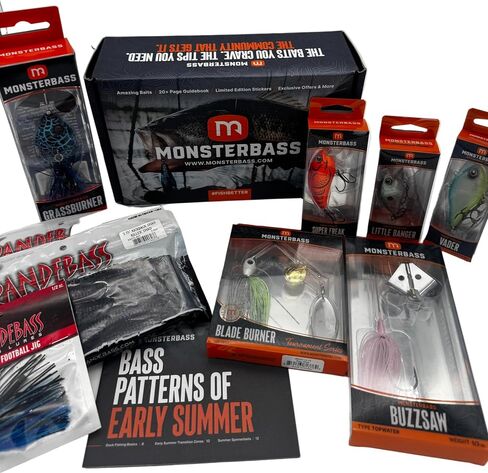MONSTERBASS Tournament Starter Kit - 7 Premium Bass Fishing Lures Variety Pack | Complete Fishing Tackle Set with Crankbaits, Spinnerbaits, Topwater Baits & Soft Plastics for Beginners & Pros in Saudi Arabia