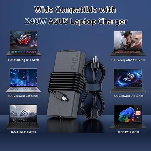 240W Laptop Charger Compatible with ASUS AC Adapter ROG Zephyrus G16 G14 in Saudi Arabia
