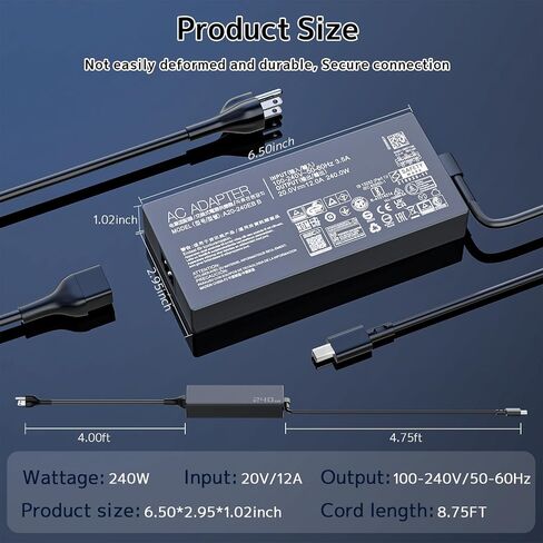 240W Laptop Charger Compatible with ASUS AC Adapter ROG Zephyrus G16 G14 in Saudi Arabia