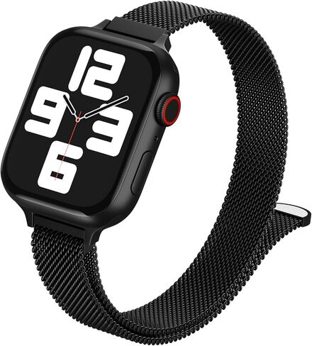 Slim Mesh Loop Band Compatible with Apple Watch Bands 38mm 40mm 41mm 42mm 44mm 45mm 46mm 49mm, Stainless Steel Thin Magnetic Metal Strap for iWatch Series 11/10/9/8/SE/7/6/5/4/3/2/1 Ultra Women Men in Kuwait