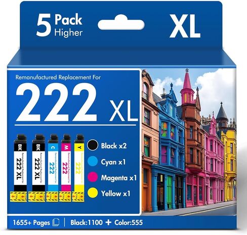 Remanufactured for 222XL Ink Cartridge Combo Pack for 222 for Epson XP-5200 in Kuwait