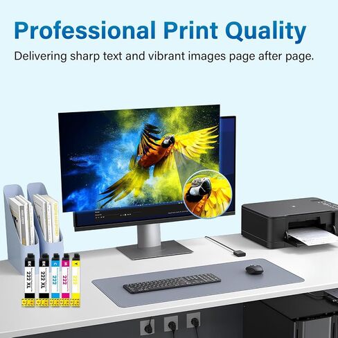 Remanufactured for 222XL Ink Cartridge Combo Pack for 222 for Epson XP-5200 in Kuwait