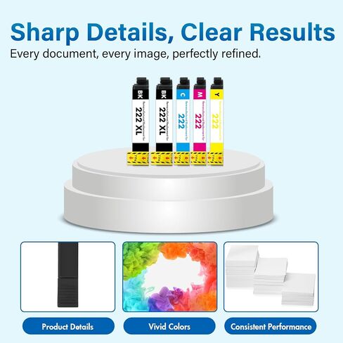 Remanufactured for 222XL Ink Cartridge Combo Pack for 222 for Epson XP-5200 in Kuwait