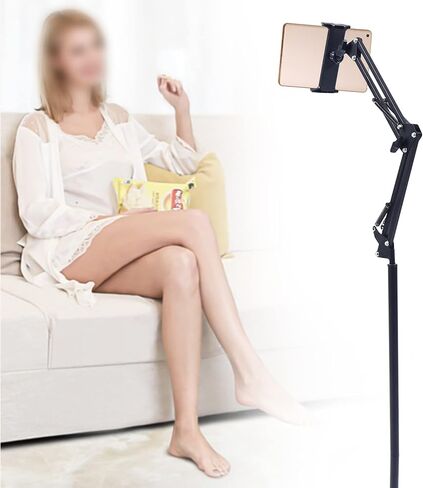 360° Rotating Phone Tablet Stand Floor, Adjustable Tablet Mobile Holder, Height Adjustable Cell Phone Stand Book Holder Compatible with iPhone iPad Pro Air Mini Samsung Tab, Kindle in Saudi Arabia