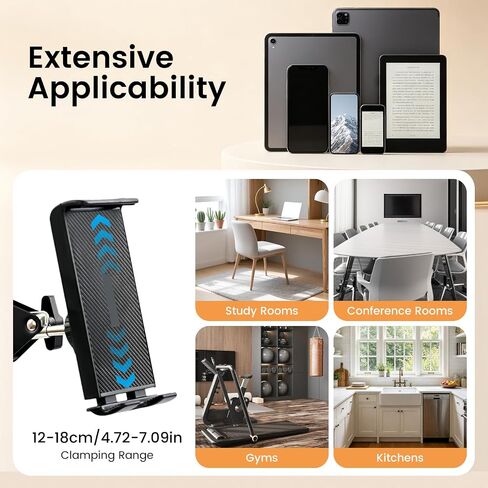 360° Rotating Phone Tablet Stand Floor, Adjustable Tablet Mobile Holder, Height Adjustable Cell Phone Stand Book Holder Compatible with iPhone iPad Pro Air Mini Samsung Tab, Kindle in Saudi Arabia