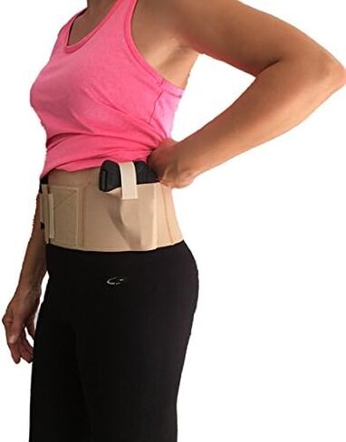 Women's Belly Band Gun Holster wtih Dual Magazine Holster Cross Draw - Right or Left Hand - Any Gun - Any Clothing in Kuwait