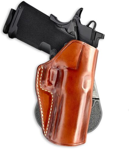 Masc Premium Leather Paddle Holster for 1911 DS Prodigy 4.25-inch, Right-Hand Draw, Brown #1660# in Kuwait