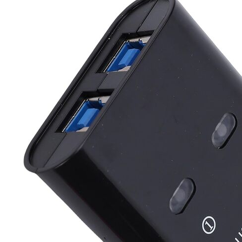 Asixxsix USB 3.0 Switch, Fast Switching High Speed Transfer USB Switcher for 2 Computers, Sharing Switch with 2 USB3.0 Cables for Printer Keyboard Mouse Scanner Sharing in Kuwait