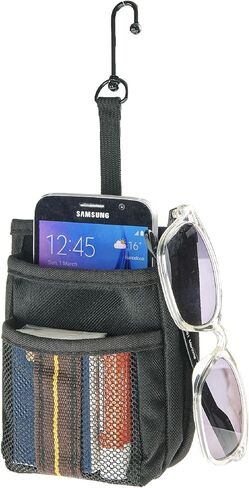 High Road Air Vent Mount Car Cell Phone Holder with Soft Lined Back Pocket and Front Mesh Storage Pocket in Kuwait