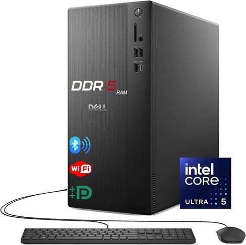 Dell Optiplex Business Desktop, Intel Ultra 5 (10 Core,4.9GHz) Processor, 32GB DDR5 RAM, 1TB PCIe SSD, Ultra-Quiet Design, Dual 4K Monitor Support, Wi-Fi 6, Media Card Reader, KB & Mouse, Windows 11 in Saudi Arabia
