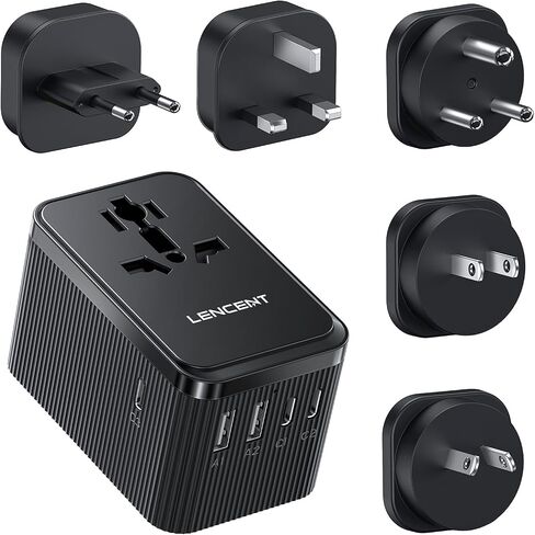 LENCENT 45W Universal Travel Adapter Kit, Worldwide Adapter Type D/G/C/I/A in Kuwait