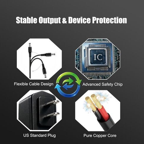 9V 2A Power Supply Adapter Replacement for LED Lights Router CCTV in Kuwait