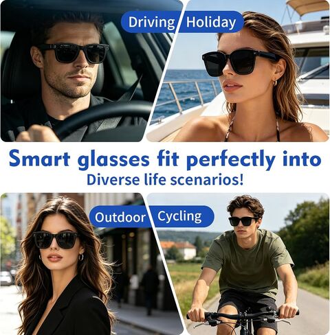 CYJBE Smart Camera Glasses with 8MP HD Video & Bluetooth Audio | AI Realtime Translation & Object Recognition | Wearable Tech Glasses Recording POV Footage | App Connectivity for Travel & Outdoor in Kuwait