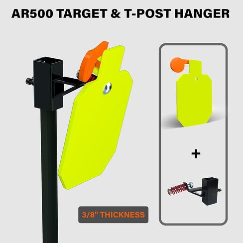 Highwild AR500 Steel Shooting Target 3/8 Inch Thick 7" x 12" Hostage with T-Post Target Holder Mount in Kuwait