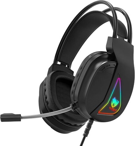 Wired Headphones with Mic, Foldable Rotatable Over-Ear Shells, Integrated Media Control Keys, 3.5mm Jack & 4.9ft Knot-Free Cable, Great for Gaming & Desktop Gear H160 in Kuwait