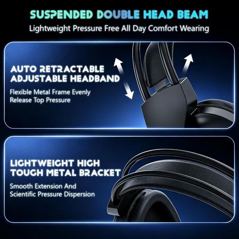 Wired Headphones with Mic, Foldable Rotatable Over-Ear Shells, Integrated Media Control Keys, 3.5mm Jack & 4.9ft Knot-Free Cable, Great for Gaming & Desktop Gear H160 in Kuwait