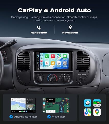 AINAVI 7" Double Din Car Radio Stereo CarPlay Linux OS in Kuwait