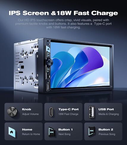 AINAVI 7" Double Din Car Radio Stereo CarPlay Linux OS in Kuwait
