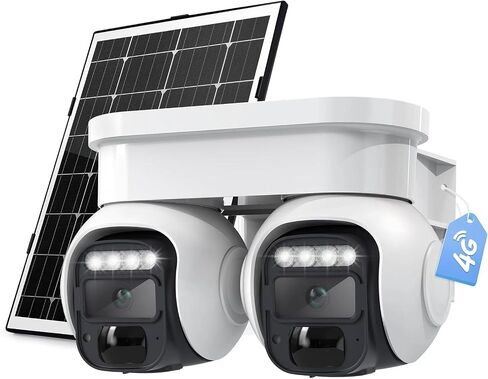 Wireless Solar 4G Dual Lens Security Camera,4MP HD,TF Card & Cloud Storage,Two-Way Audio Night Vision,Support APP Remote Operation,Suitable for Both Indoor and Outdoor use. in Kuwait