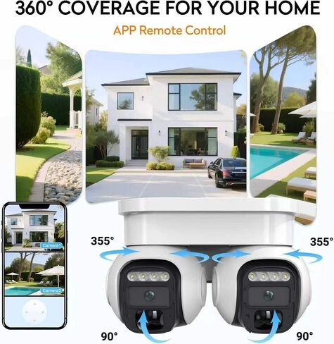 Wireless Solar 4G Dual Lens Security Camera,4MP HD,TF Card & Cloud Storage,Two-Way Audio Night Vision,Support APP Remote Operation,Suitable for Both Indoor and Outdoor use. in Kuwait