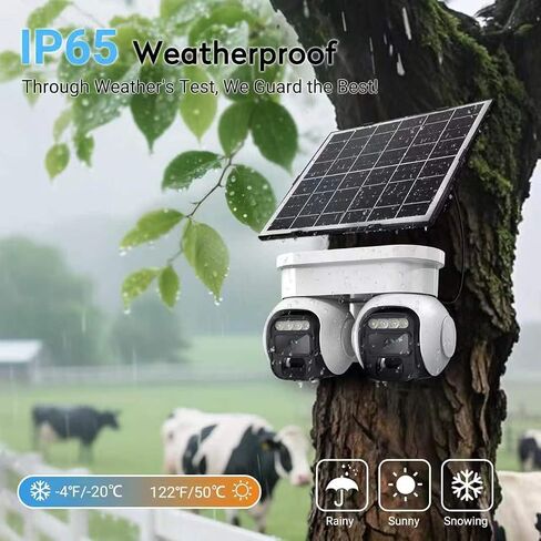 Wireless Solar 4G Dual Lens Security Camera,4MP HD,TF Card & Cloud Storage,Two-Way Audio Night Vision,Support APP Remote Operation,Suitable for Both Indoor and Outdoor use. in Kuwait