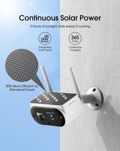 Camcamp Solar Security Cameras Wireless Outdoor, Quick Installation, No Subscription Cameras for Home Security Camera System, 10CH Expandable, 2.4 & 5GHz, 4 Cameras with Monitor in Saudi Arabia
