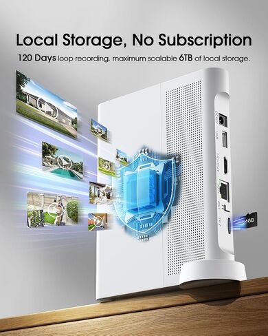 Camcamp Solar Security Cameras Wireless Outdoor, Quick Installation, No Subscription Cameras for Home Security Camera System, 10CH Expandable, 2.4 & 5GHz, 4 Cameras with Monitor in Saudi Arabia