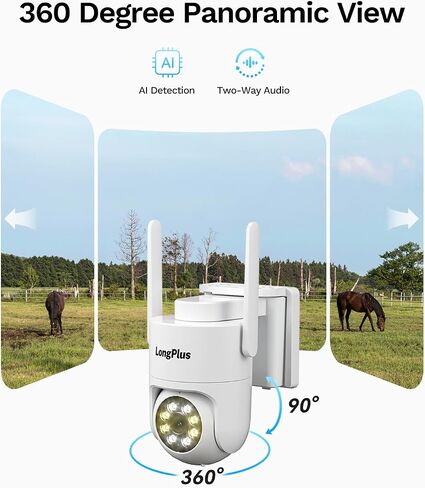 LongPlus 4G LTE Cellular Solar Security Camera, No WiFi AOV 24/7 Recording in Kuwait
