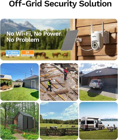 LongPlus 4G LTE Cellular Solar Security Camera, No WiFi AOV 24/7 Recording in Kuwait